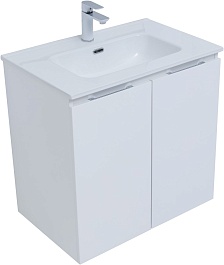 Aquanet Тумба под раковину Алвита New 70 2 дверцы подвесная белая матовая – фотография-2